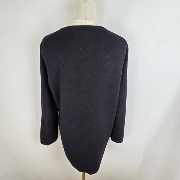 J. Crew Giselle Sweater Blazer Small Black Wool Blend Relaxed Fit Preppy #BO154 - Picture 7 of 13